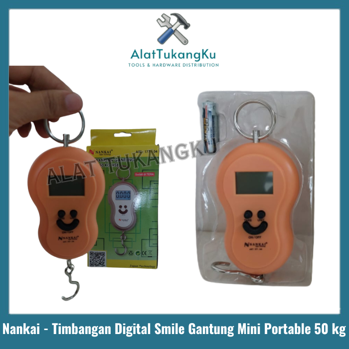 Nankai Timbangan gantung digital smile Nankai 50 kg / Timbangan gantung mini portable