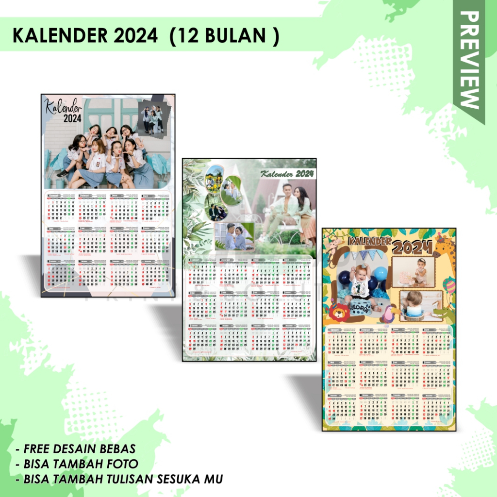 

Kalender Poster - Kalender ukuran A3+[custom foto]