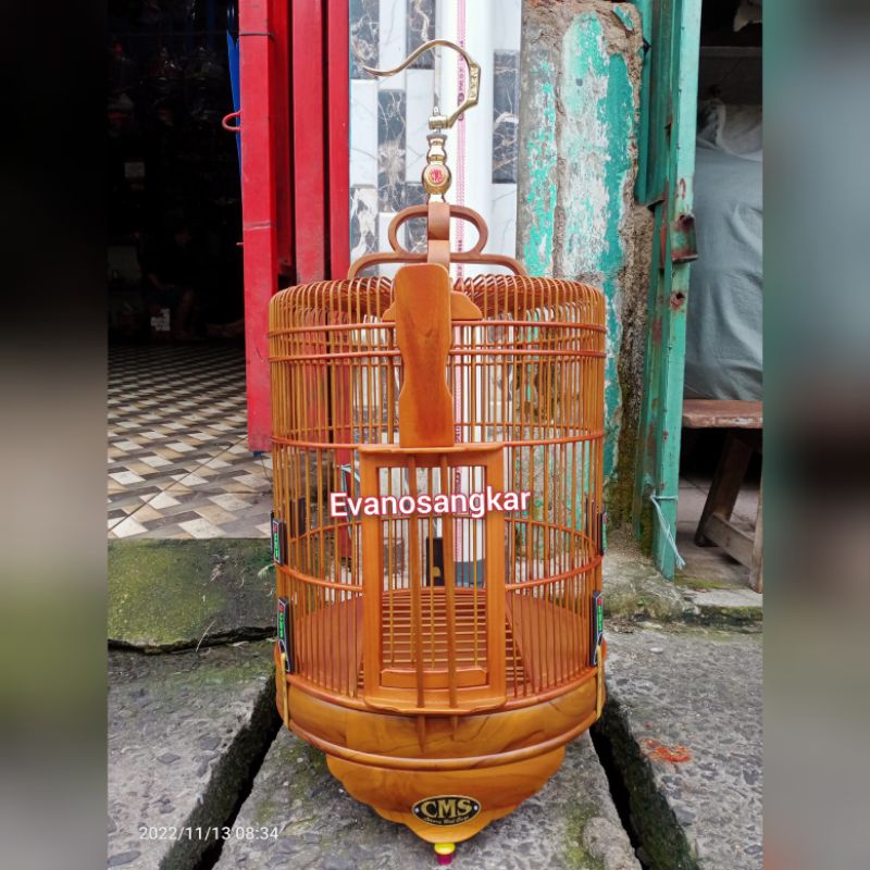 KANDANG/SANGKAR BURUNG ANIS,WAMBI DIAMETERNYA 38 KAYU JATI