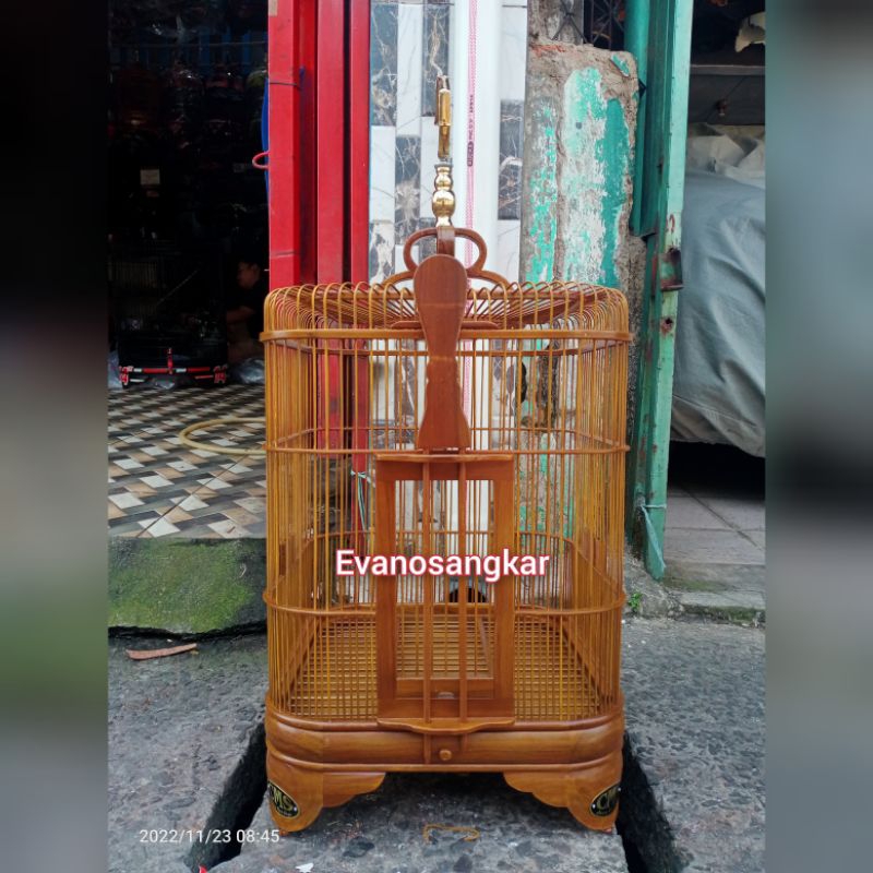 KANDANG/SANGKAR BURUNG ANIS,WAMBI KAYU JATI OVAL