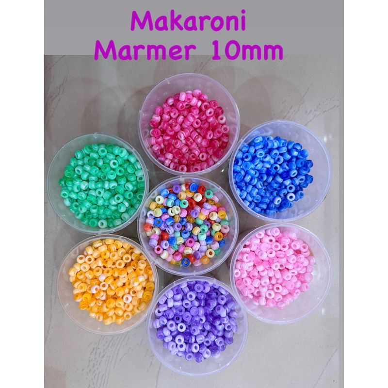 Makaron 10mm Melamin / Marmer / Pelangi Manik