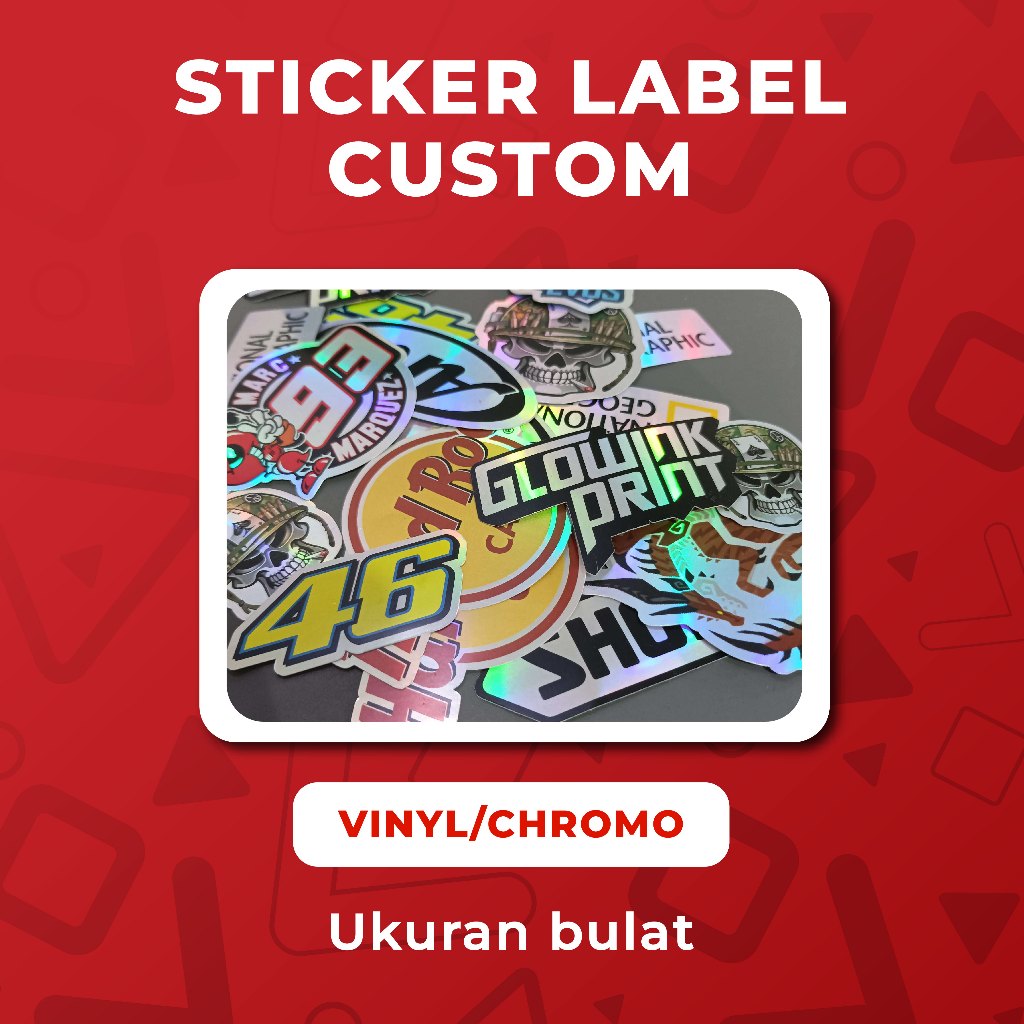 

Stiker Label, Stiker Produk, Stiker Vinyl, Bulat, Kotak