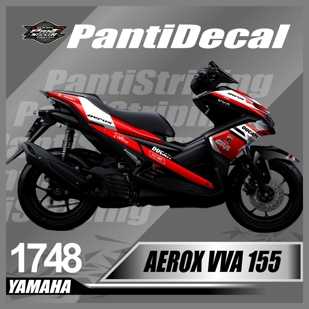 Decal motor aerox 155 vva decal costum aerox lis variasi design ducati decal aerox 155 fullbody