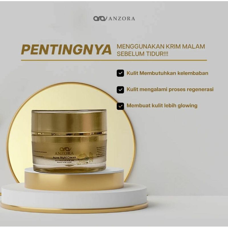 NIGHT CREAM GLOW/NIGHT CREAM ACNE/NIGHT CREAM ADS(acne dark spot) ANZORA