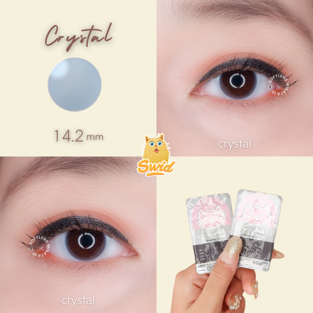 Crystal Clear 14.2 mm Kitty Kawaii Softlens Bening Minus sd -10