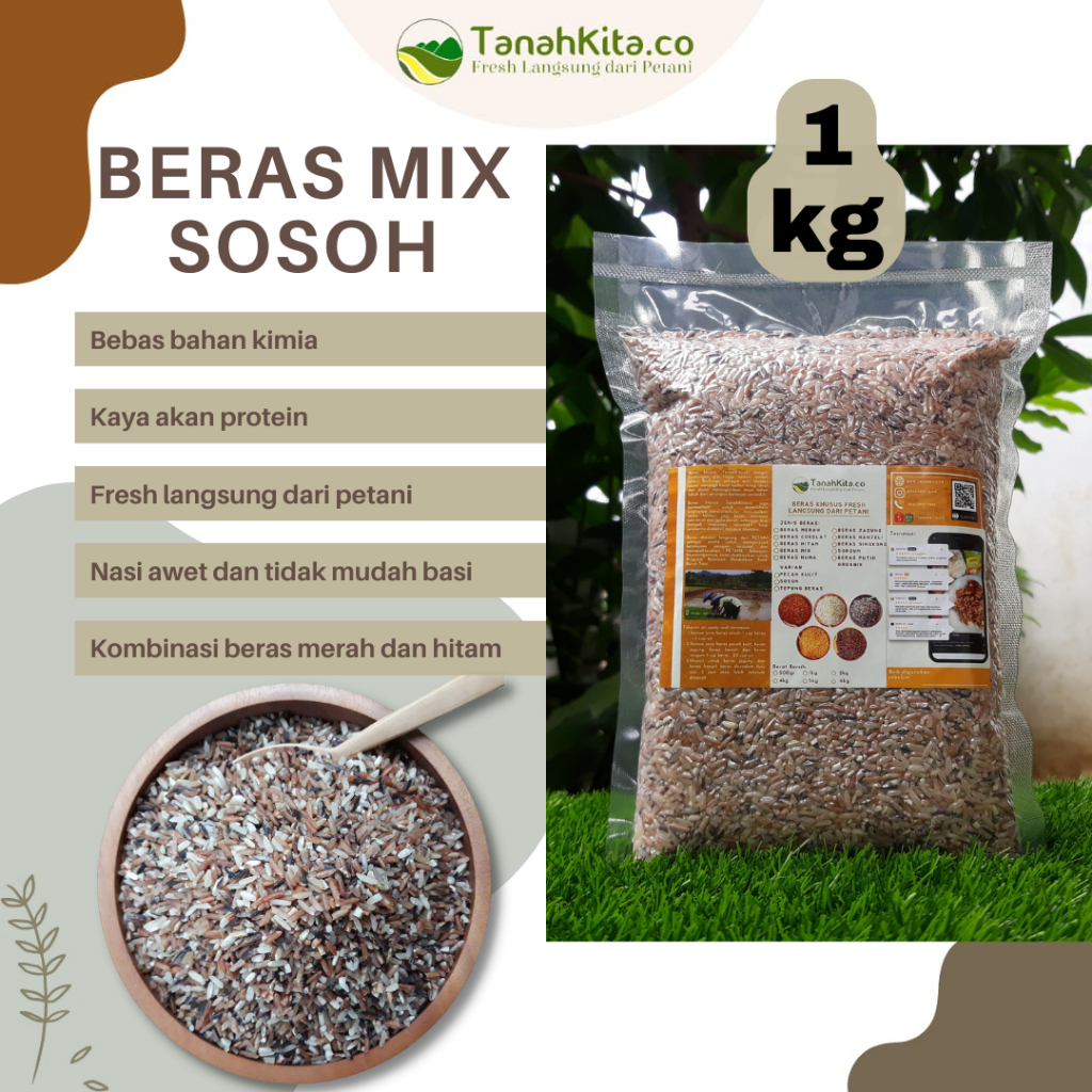 

Beras Mix Sosoh Pulen dan FRESH langsung dari Petani (1kg Vacuum)