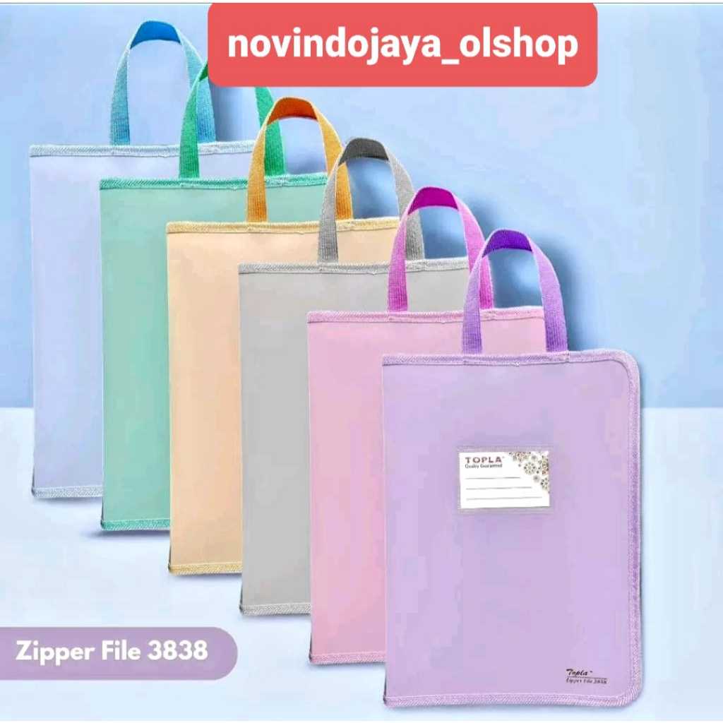 

ZIPPER BAG/ ZIPBAG/ MAP/ TAS FOLDER RESELETING A4 MEREK TOPLA 3838 6 VARIANT WARNA TERMURAH