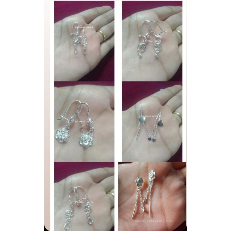 Anting Perak Asli Anting rumbai perak asli (cod)