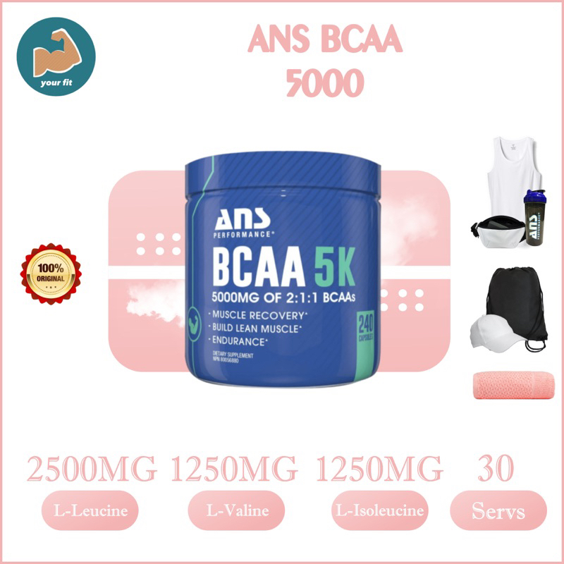 (READY) ANS BCAA 5K ISI 240 CAPSULES CAPS KAPSUL 2:1:1 BCAAs