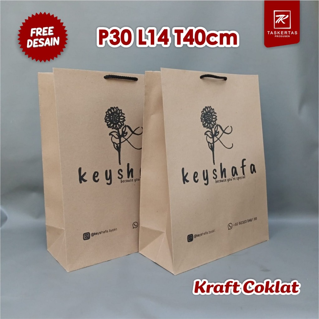 

Paperbag Tas kertas Jumbo Sablon Putih Free Desain