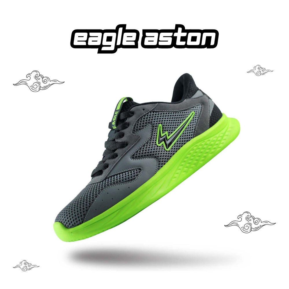 SALE.. Sepatu Running EAGLE ASTON - Warna Grey Citrun Original