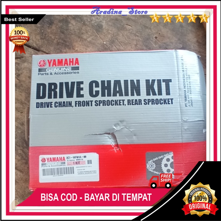 Gear Set Rantai Vixion Original Gir Paket Rantai Roda Kit Yamaha Vixion Old Lama 3C1 ORI High Qualit