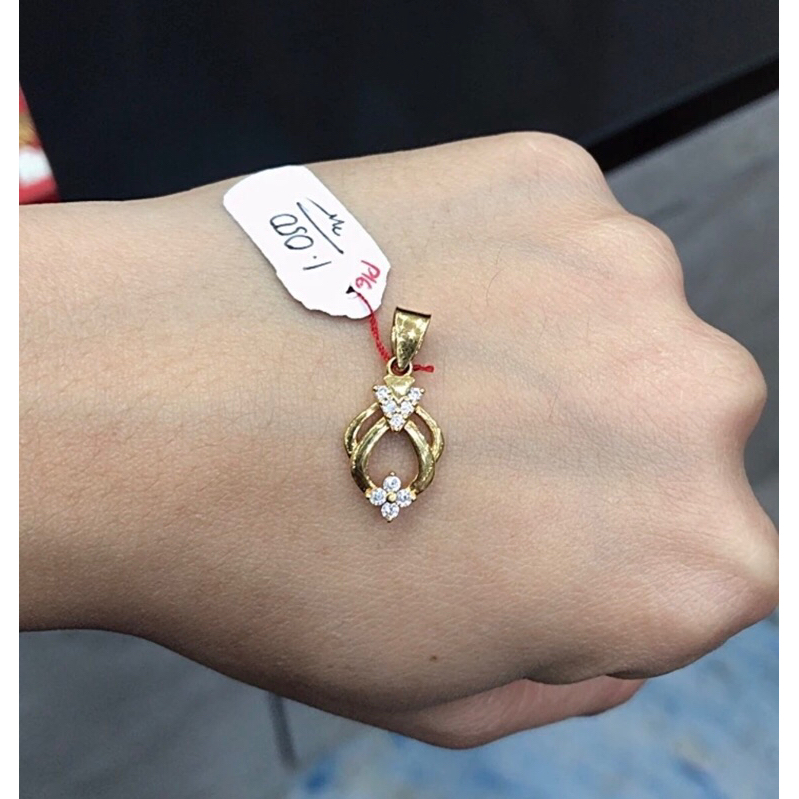 liontin motif bunga emas asli 375/8k