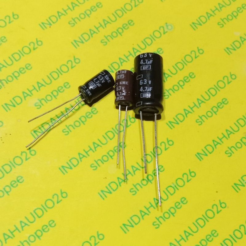 bipolar 4.7uf 63v BP elko kapasitor elco  np nonpolar capacitor