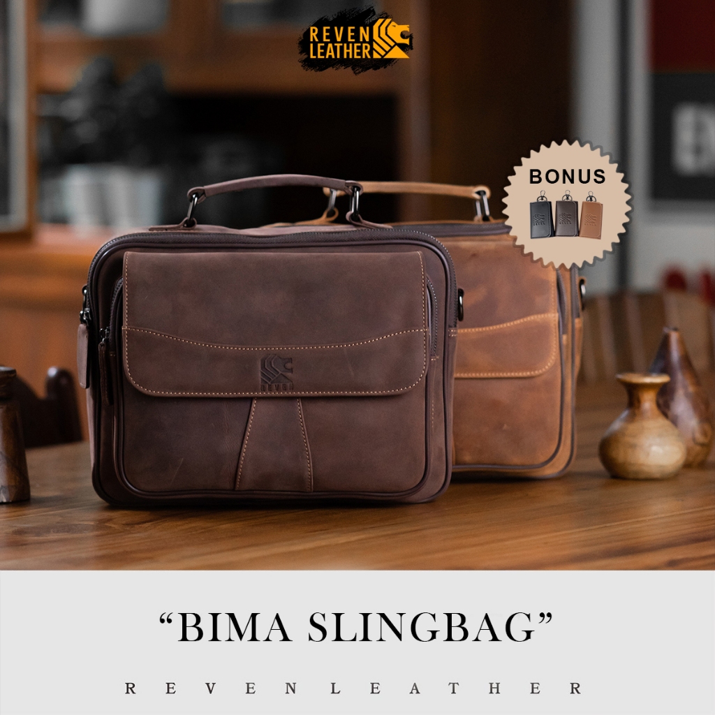 Tas Selempang Pria Tas Kerja Kuliah Reven Bima Tas Kulit Pria Asli