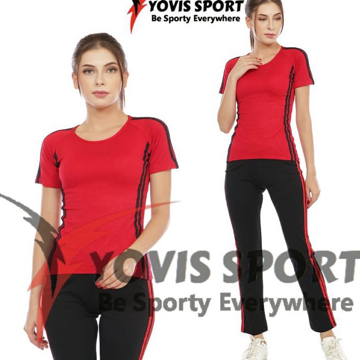 *Promo* Setelan senam / stelan olahraga / zumba / yoga / gym Yovis Sport / atasan pendek + celana da