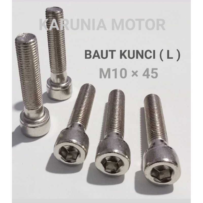 Baut L Kunci 14an atau Baut L M10 × 45 Nekel