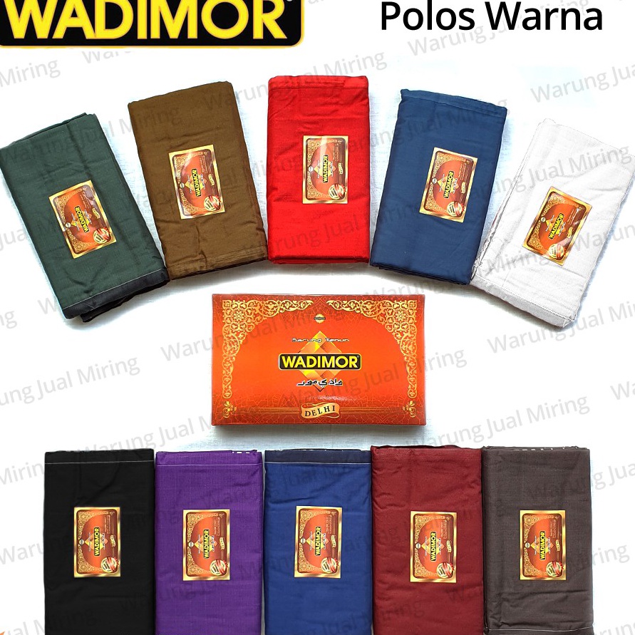 Stok Baru Sarung WADIMOR Polos Warna Tumpal Salur Garis Kain Tenun Dewasa Pria Cowok Sholat Santri M