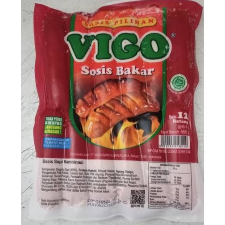 

Best Terlaris vigo sosis sapi bakar isi 12 500gr Baru