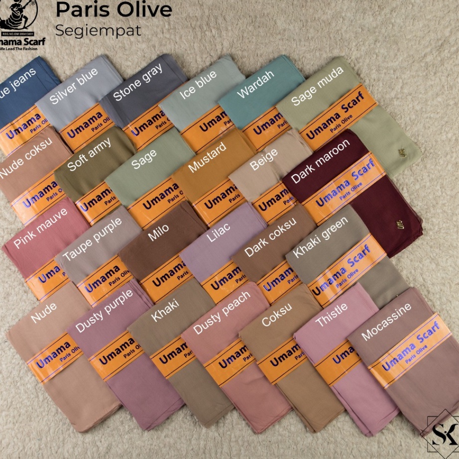 Terlaku.. Umama Scarf kerudung PARIS OLIVE LC 110x110 cm  jilbab paris premium paris olive.