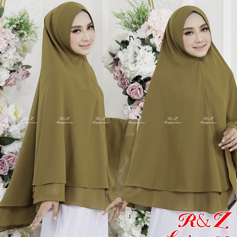 Star Seller KHIMAR CERUTY 2 LAYAR  NAFISAH POLOS HIJAB JILBAB SYARI JUMBO 2 LAYAR ORIGINAL R&Z SANJA