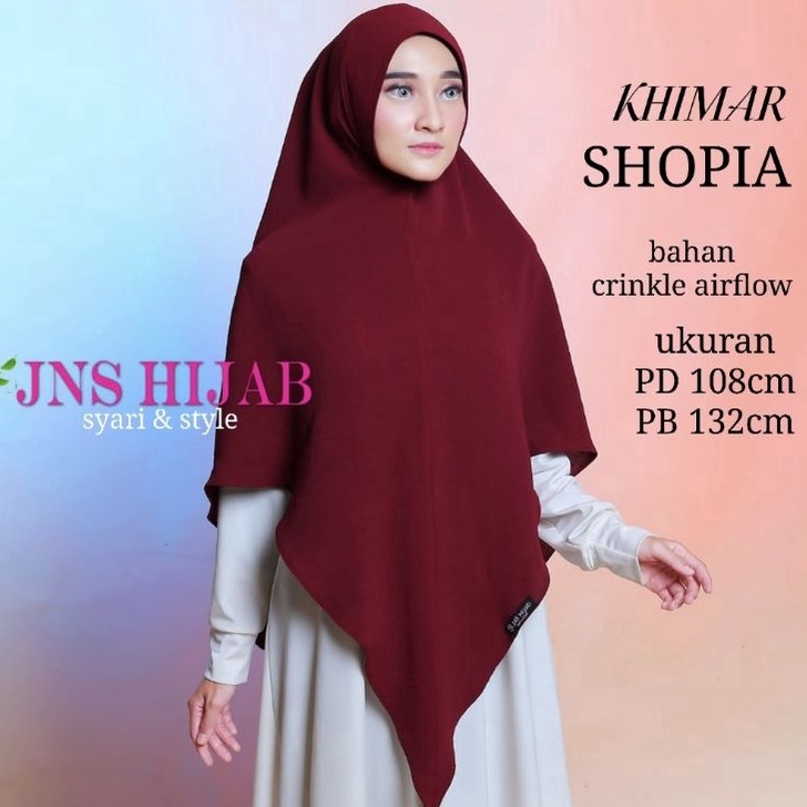 Seller KHIMAR SHOPIA CRINKLE /HIJAB SYARI 1 LAPIS/ JILAB LV/KHIMAR PREMIUM/HIJAB CRINKLE AIRFLOW  JN