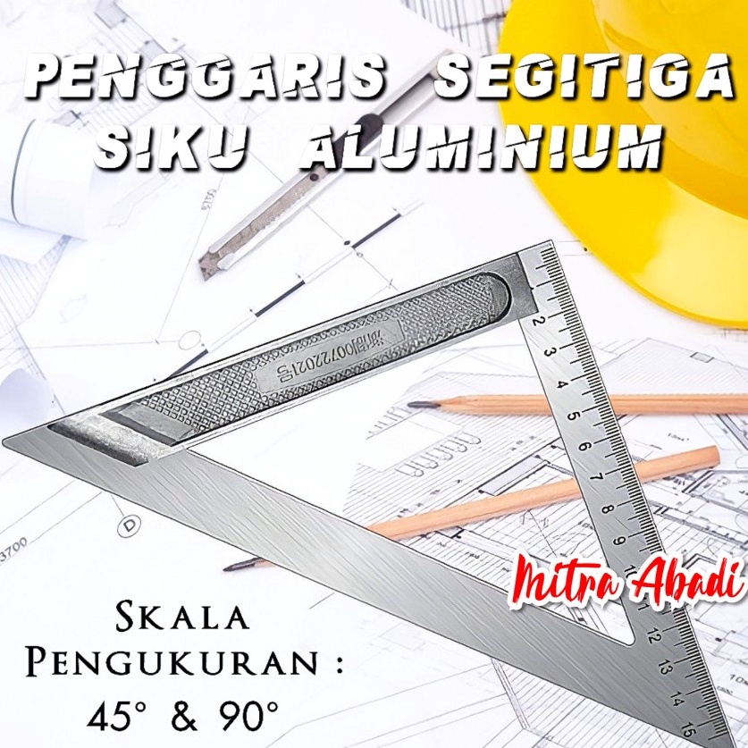 

Baru Penggaris Segitiga Siku Aluminium Stainless Triangle Ruler MULTIFUNGSI