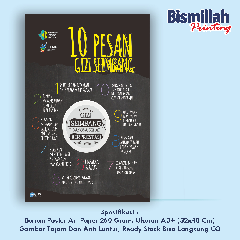 

Poster Kesehatan 10 Pesan Gizi Seimbang