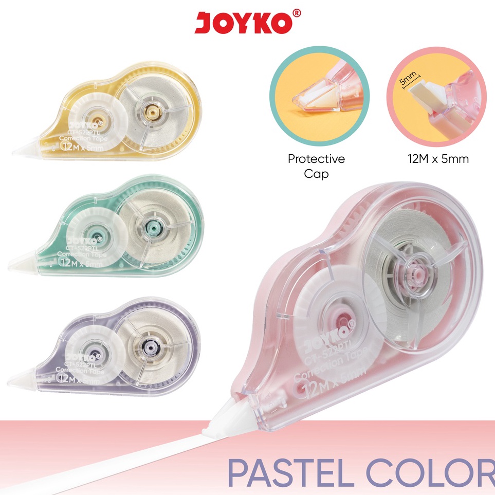 

Terkini Pita Koreksi Correction Tape Joyko CT-522PTL Pastel Color ➮➟✤