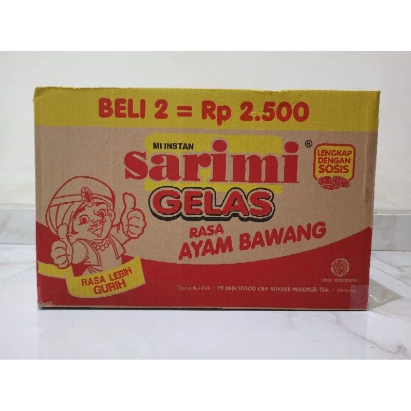 

Sarimi gelas harga per karton isi 120 pcs varian rasa random