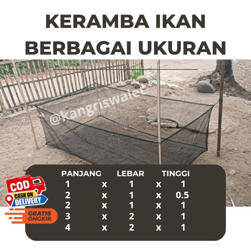 KERAMBA IKAN WARING JARING HITAM ANTI GESER UNTUK KOLAM IKAN HAPA JARING APUNG