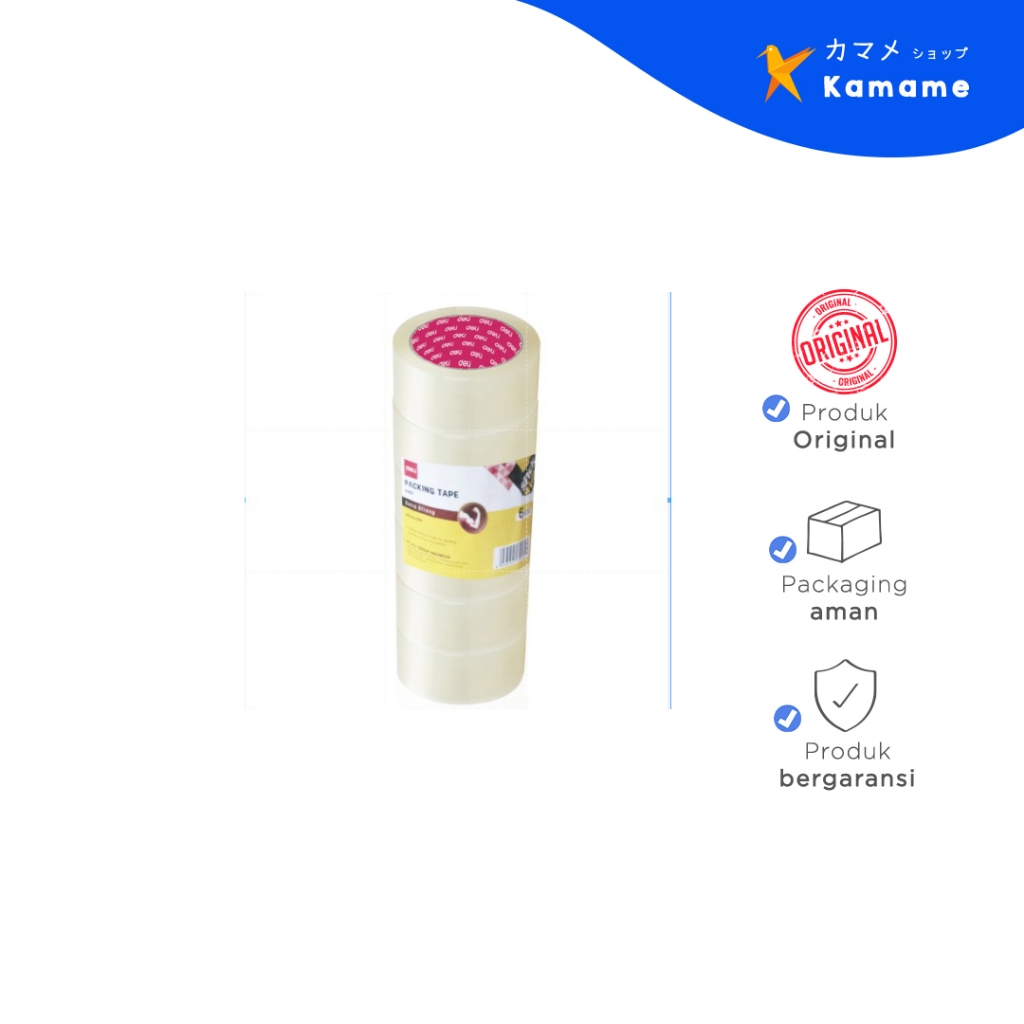 

Deli Packing Tape - Lakban Isolasi Bening 48mm x 90 Yard x 42 Micron Super Kuat A489 - Kamame