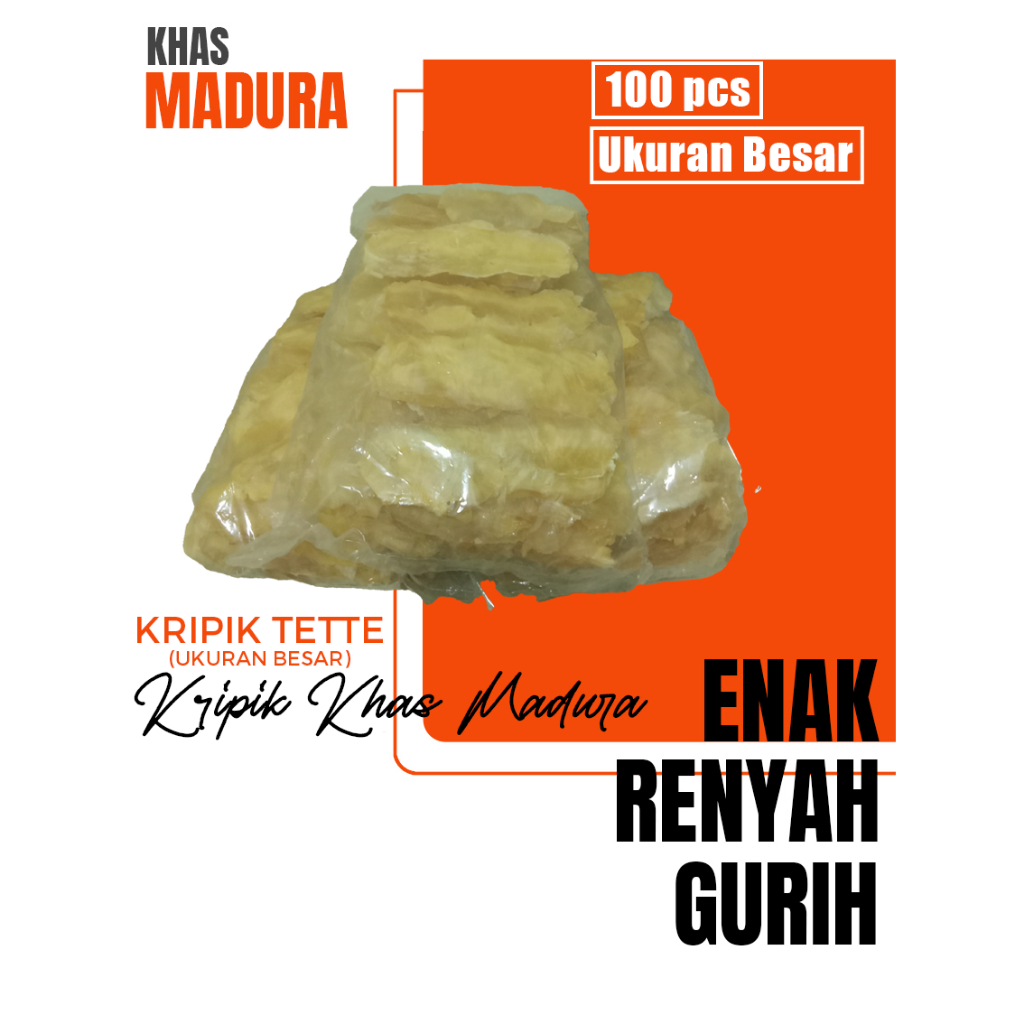 

Keripik Tette Kripik Tette (100 pcs) Kerupuk Krupuk Ukuran [ BESAR ], Kripik Singkong, Opak tela, Camilan Madura, Tette Murah