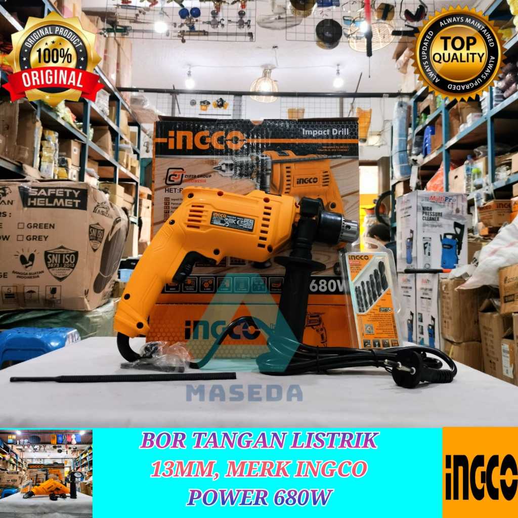 Mesin Bor Tangan Impact Drill INGCO ID6800CG