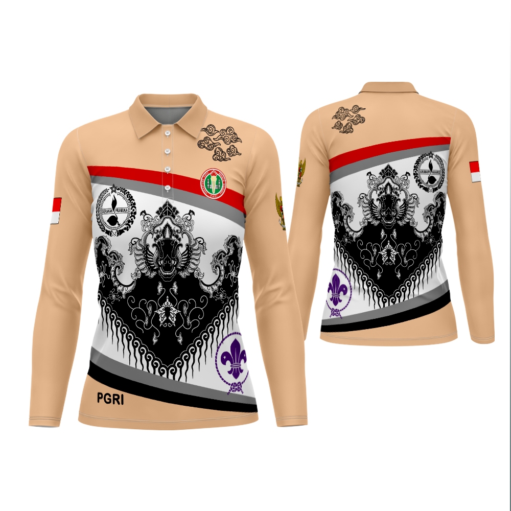 Jual Baju PGRI Wanita / Baju olahraga Guru Wanita Kaos Batik PGRI pramuka Terbaru jersey olahraha gu