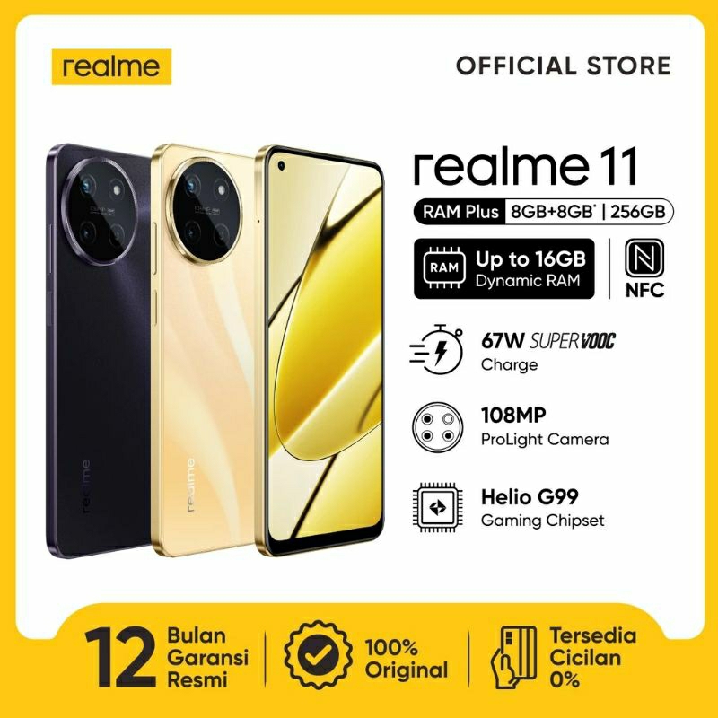 Realme 11 NFC 4G 8/256gb New Garansi Resmi..