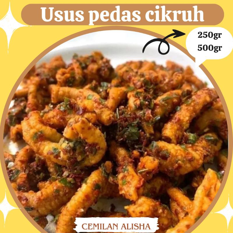 

keripik usus pedas cikruh daun jeruk purut 250- 500gr murah