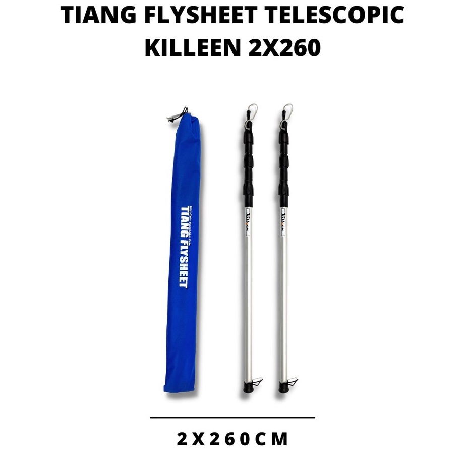*Harga Grosir* Tiang Flysheet Tenda Teleskopik KILLEEN 85 - 260 Cm - Tiang Double - Tarptent Awning 