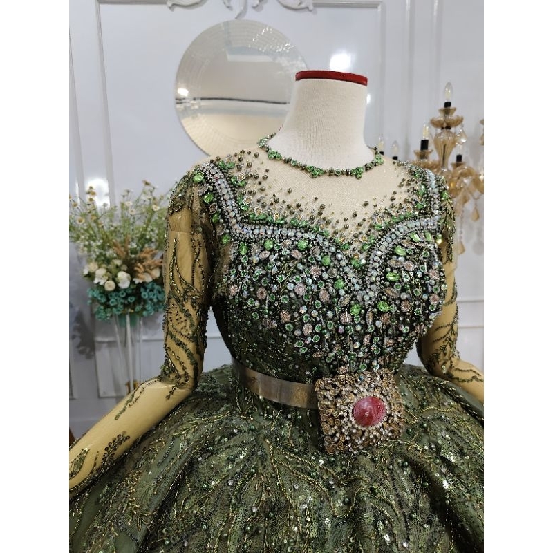 gaun pengantin payet mewah | baju payet jepang | wedding dress | kebaya pengantin akad terbaru