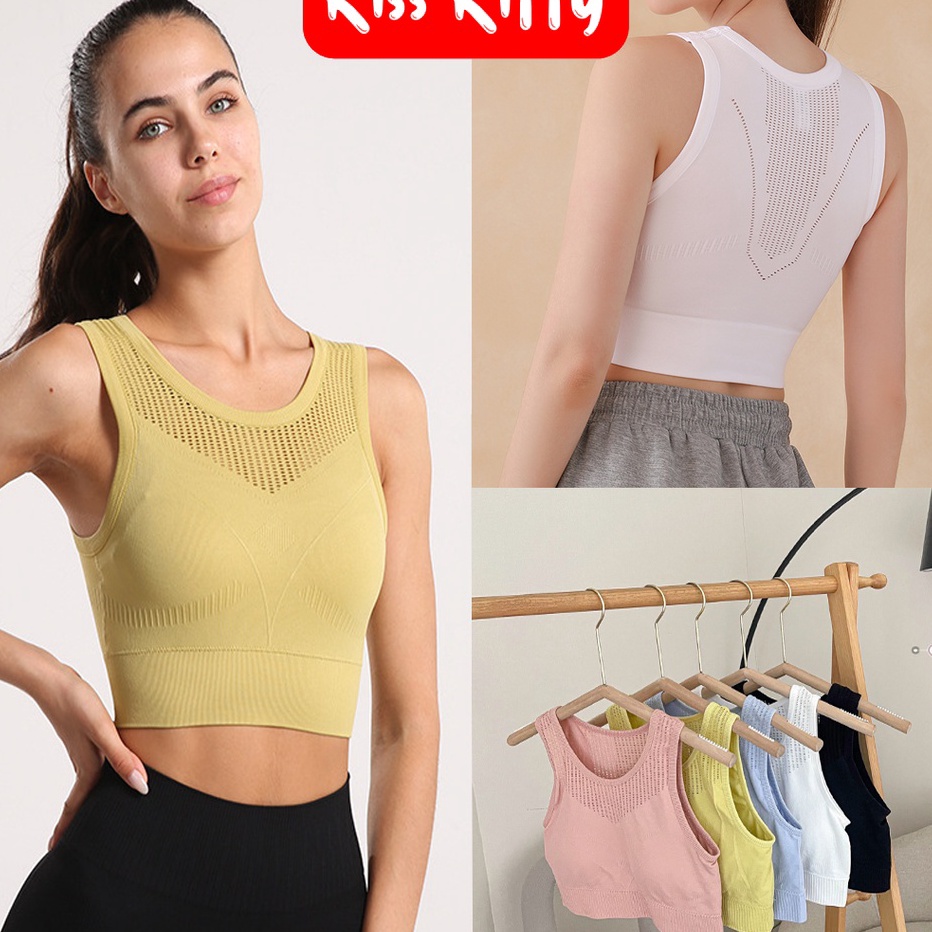 ✶Segera Dapatkan,,✶ Sport Bra Tank Top Casual Crop Top Import Bra Tanpa Kawat Korea Yoga Jogging Gym