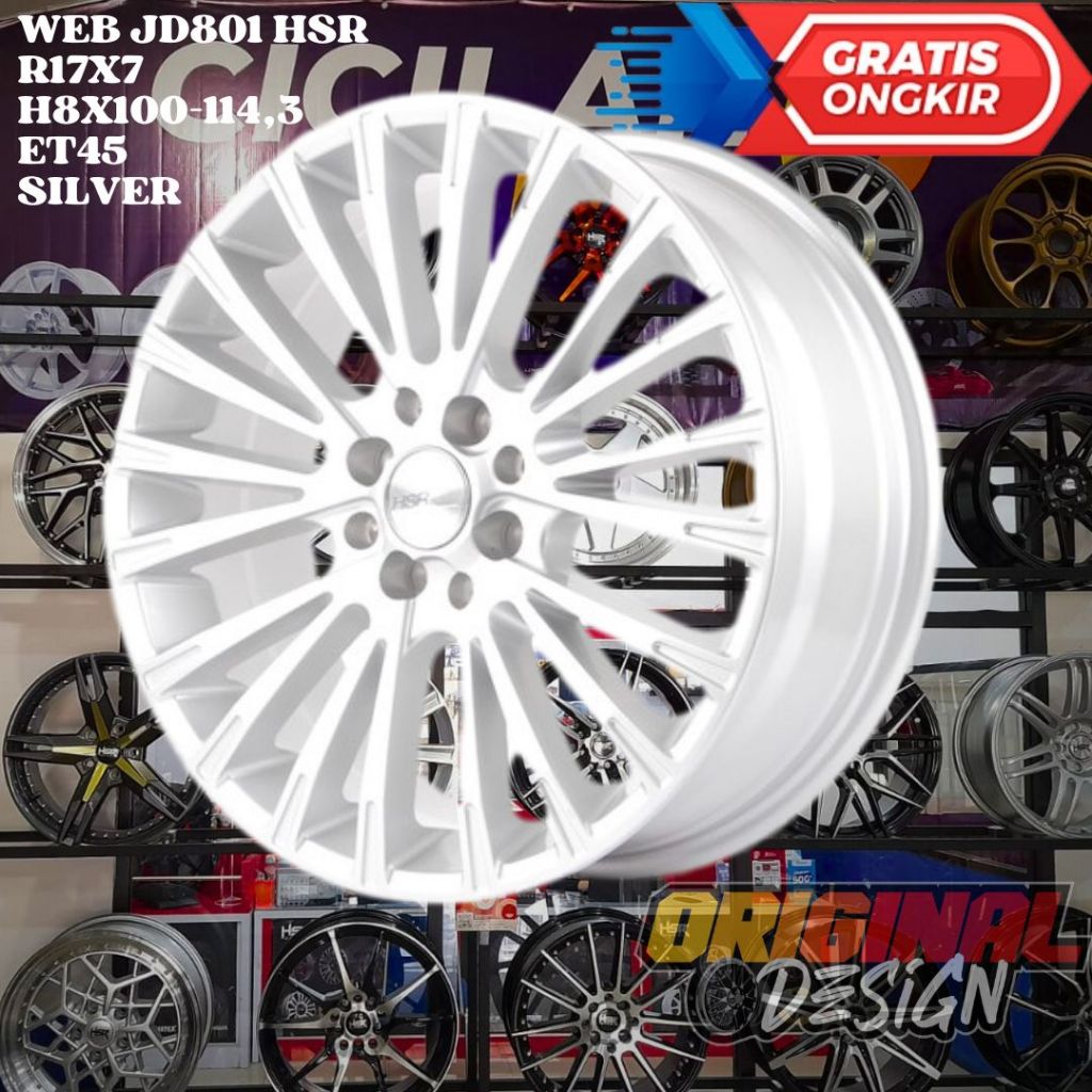 Velg Mobil EVALIA , XENIA , RAIZE , ROCKY , HSR WEB RING 17 R17 SILVER