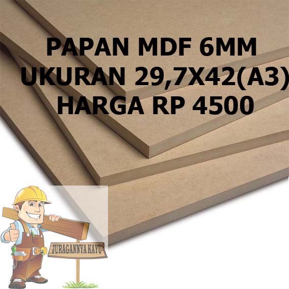 PAPAN MDF 6MM UKURAN 29,7X42(A3)