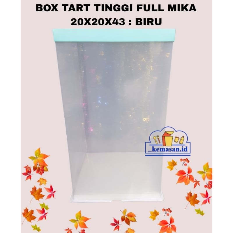 

BOX TART TINGGI FULL MIKA 20X20X43 : BIRU