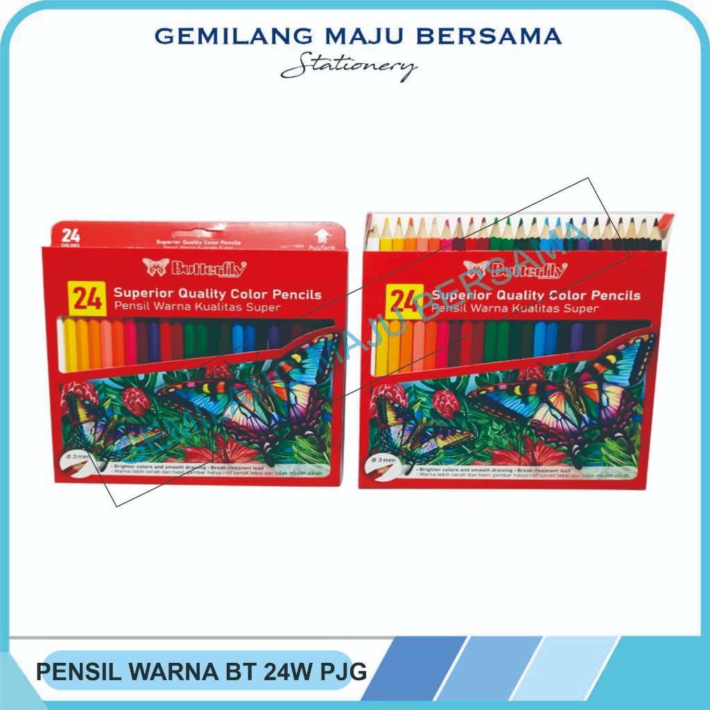 

Pensil Warna Butterfly 24 Warna Panjang
