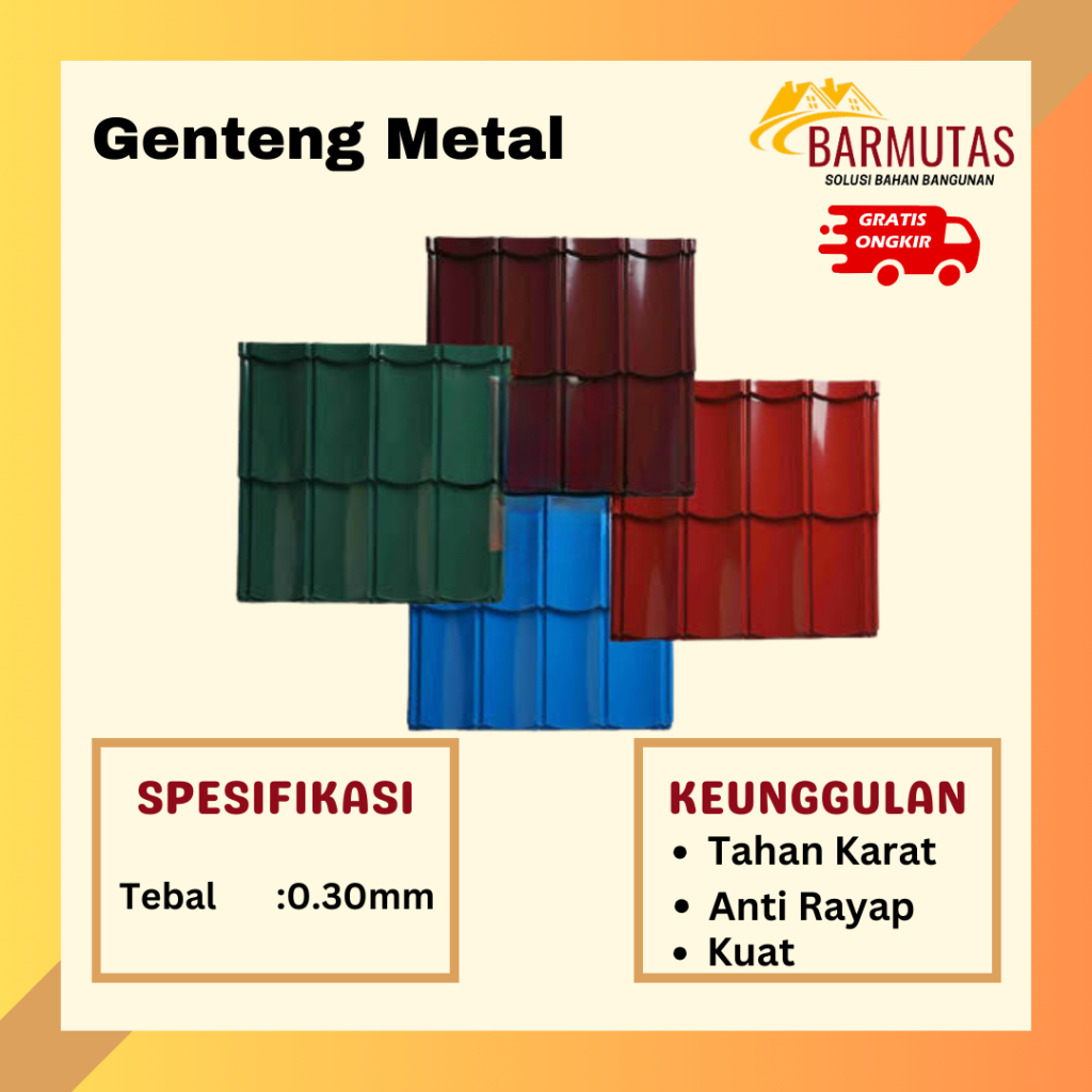 BARMUTAS - Pabrik Genteng Metal Warna 0.30MM