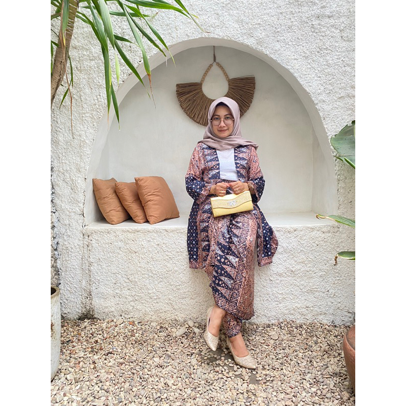 stelan outer dan rok lilit couple batik viscose motif jupri