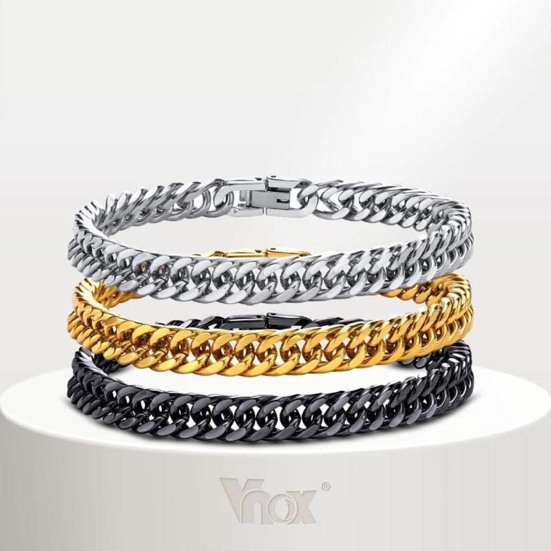 GELANG TITANIUM ANTI KARAT GELANG RANTAI PRIA TITANIUM BRACELETS PRIA ASLI ANTI KARAT & LUNTUR