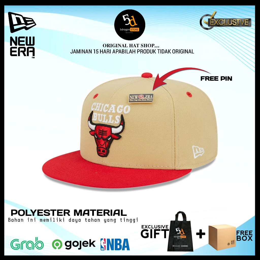 TOPI NEW ERA ORIGINAL 59FIFTY CHICAGO BULLS DAY WITH PIN