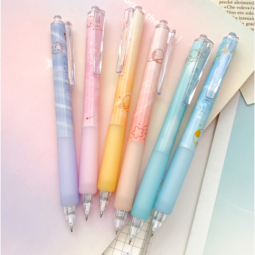 

VIRAL 1 SET ISI 6PCS PULPEN MEKANIK MODEL WARNA COSMIC PASTEL LUCU