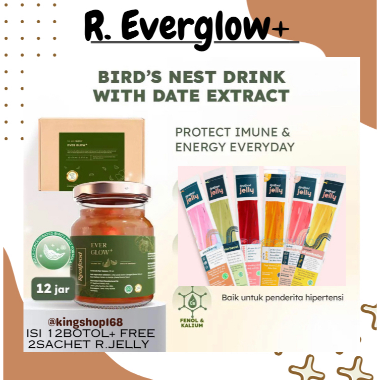 

Realfood Ever Glow+ Plus Isi 12botol Bonus 2sachet Realfood Jelly